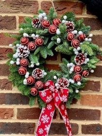 Candy Cane Bauble Wreath